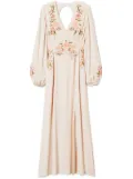 TWINSET floral-embroidery maxi dress - Neutrals