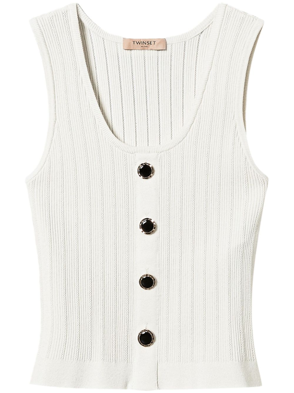 TWINSET button-up knitted top - White