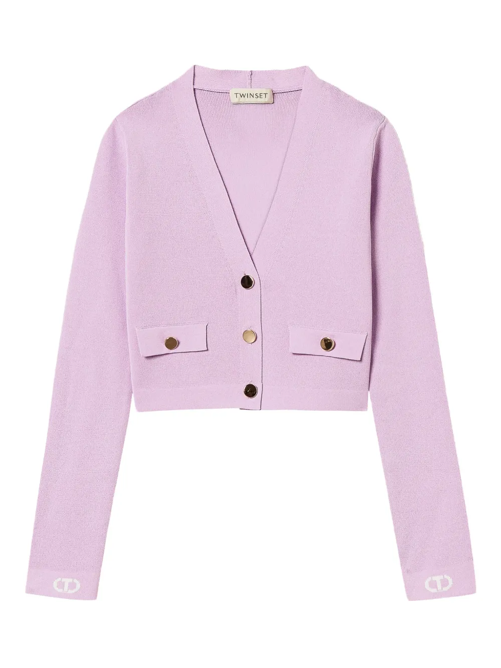 TWINSET Kids button-detail cropped cardigan | Purple | Image 1