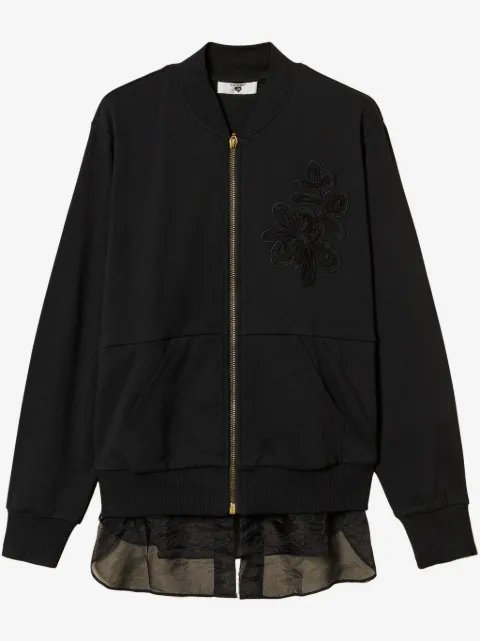 TWINSET organza-insert embroidered sweatshirt 
