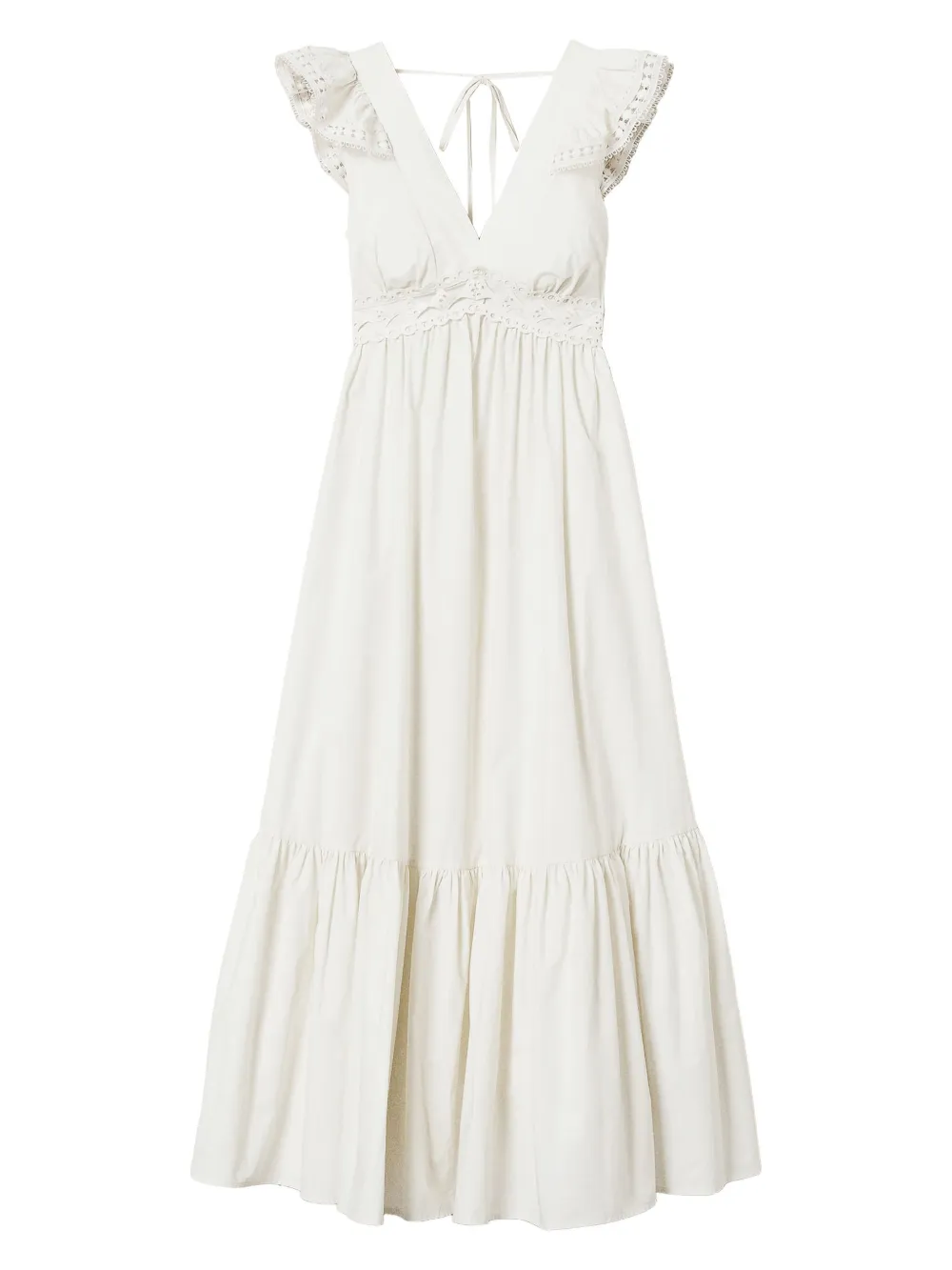 TWINSET Popeline jurk met gehaakt detail Wit