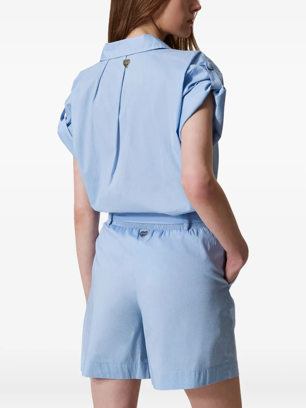 TWINSET Shorts met plooidetail Blauw