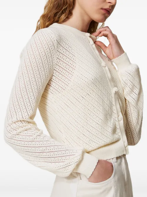 Cardigan en maille pointelle - TWINSET - Modalova
