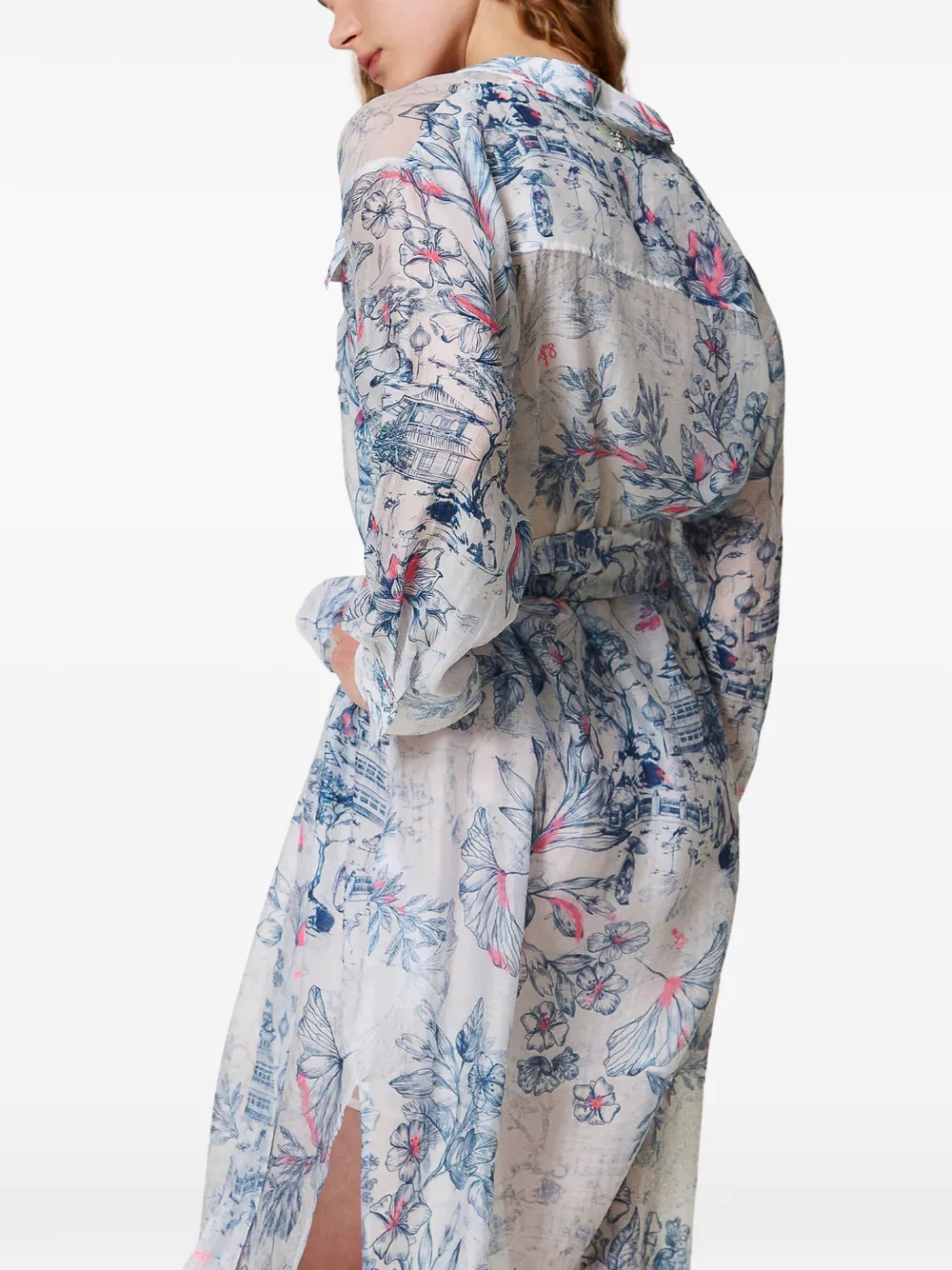 TWINSET Shirtjurk met bloemenprint Wit