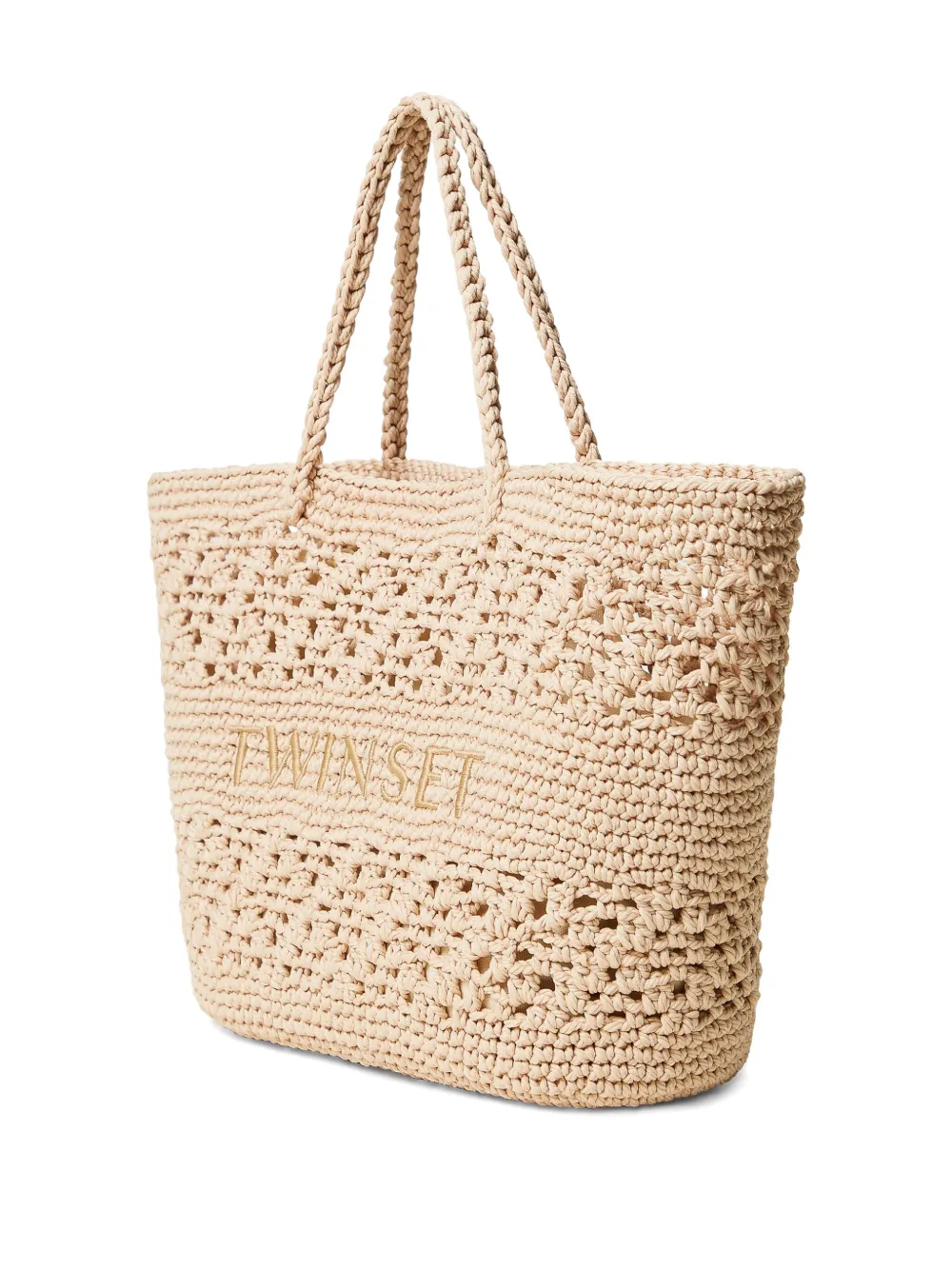 TWINSET Shopper met geborduurd logo 00497 Natural White