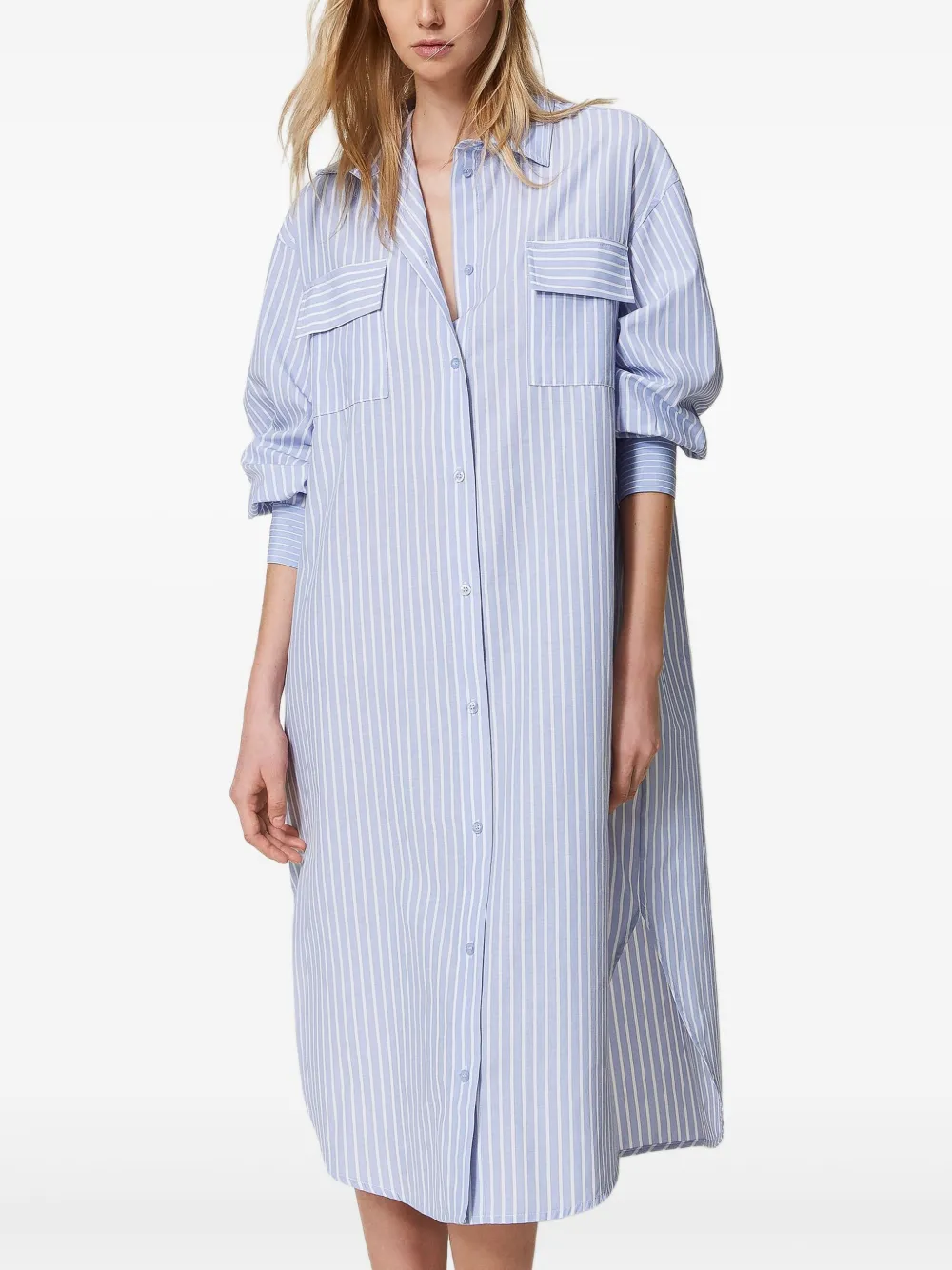 TWINSET Gestreepte blousejurk Blauw