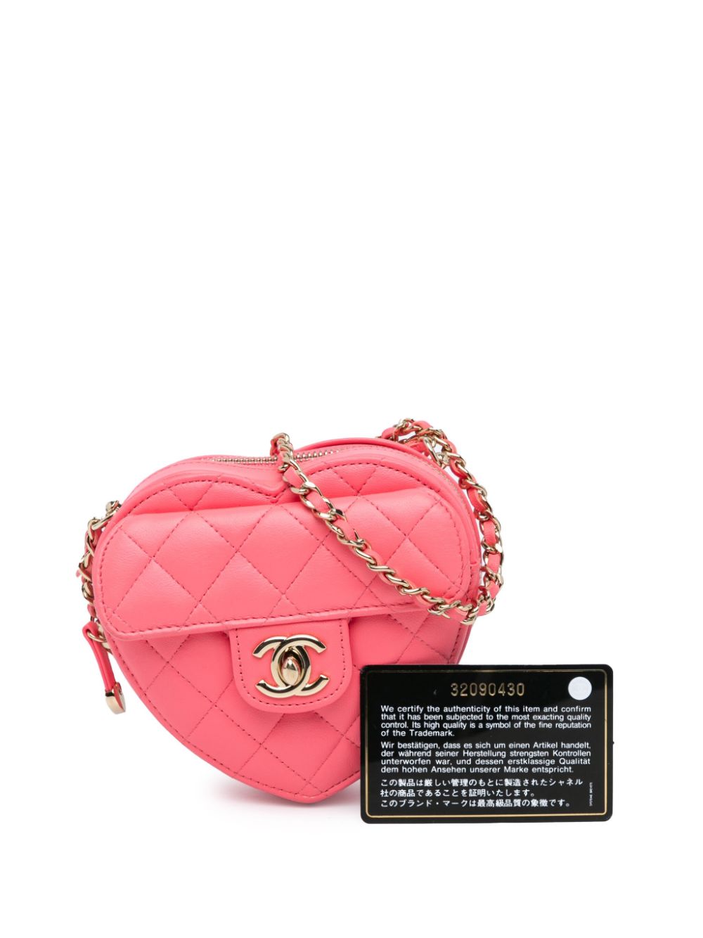 Cheap HOT SALE CHANEL 2021 Mini Lambskin CC in Love Heart crossbody bag Women