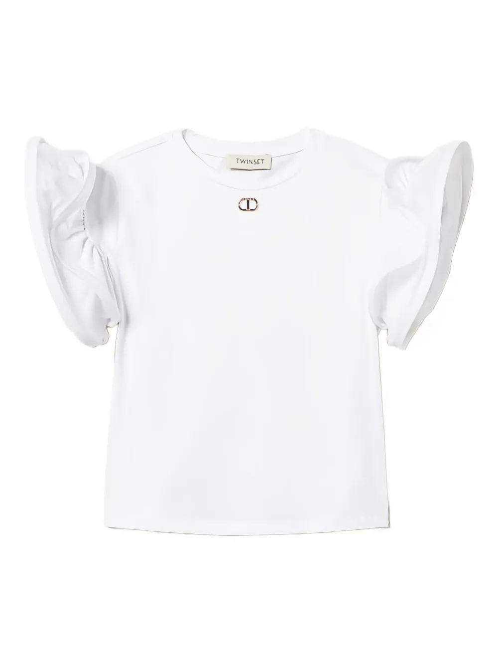 TWINSET Kids logo-plaque T-shirt - Bianco