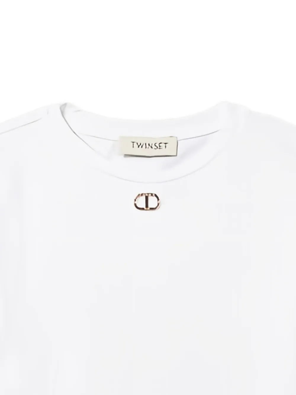 TWINSET Kids T-shirt met logoplakkaat Wit