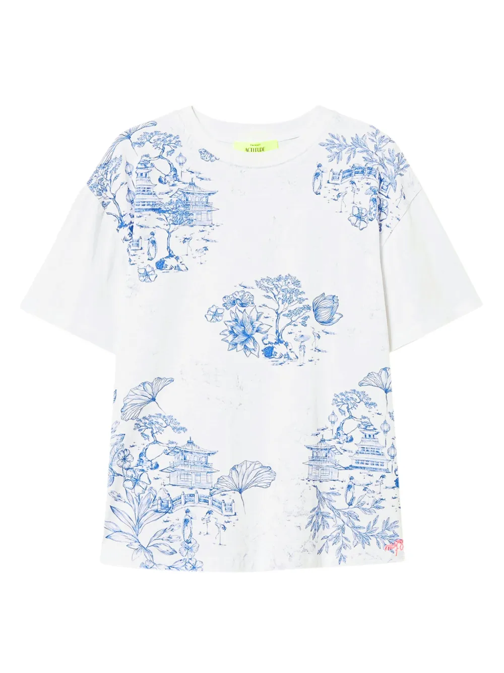 TWINSET playera con ilustración estampada de TWINSET x Myfo | blanco | Image 1