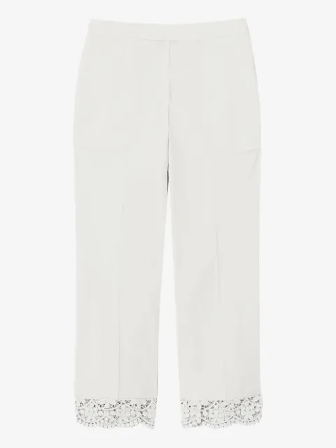TWINSET pantalones capri con ribete de encaje