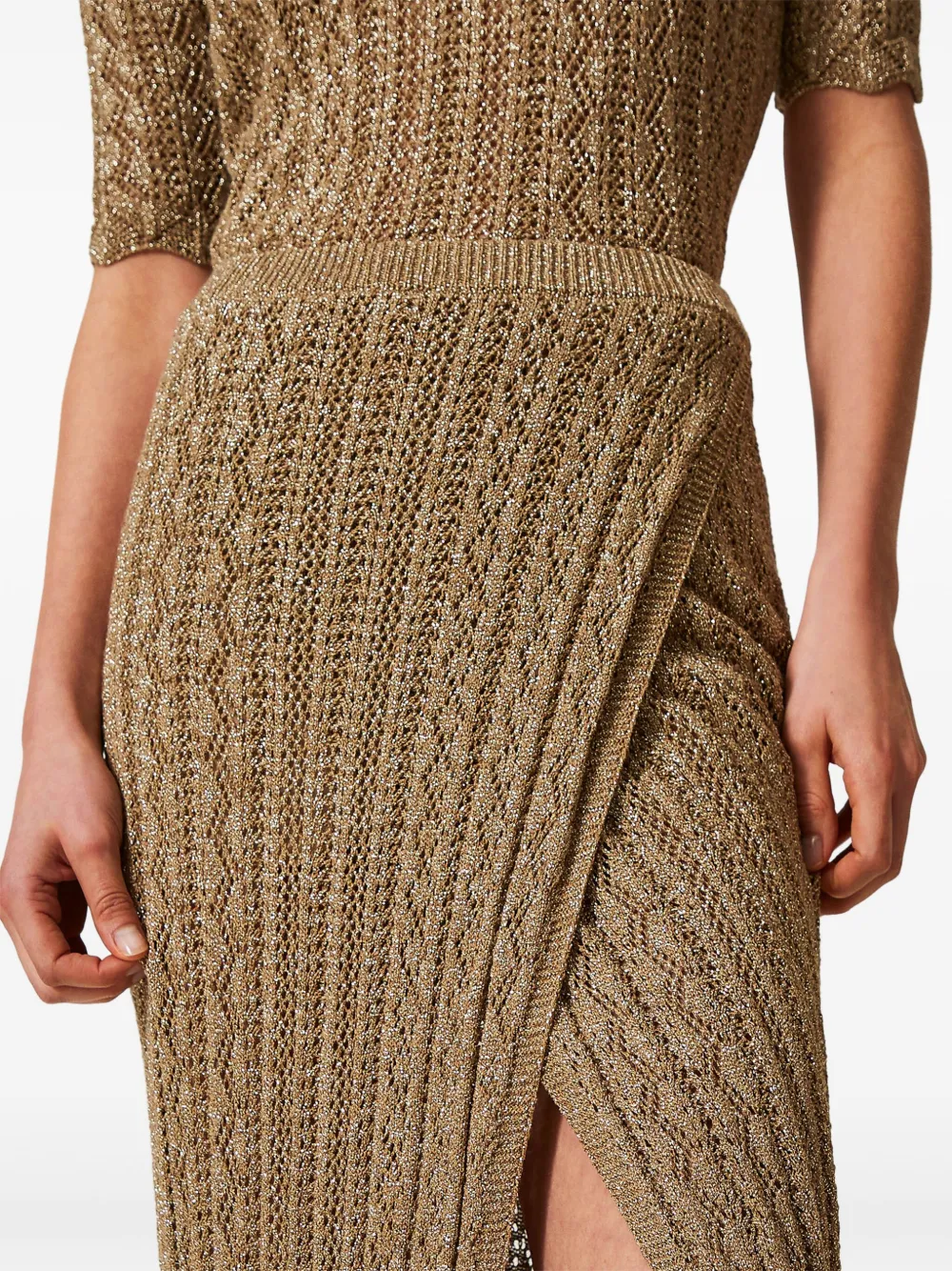 TWINSET Gebreide rok Goud