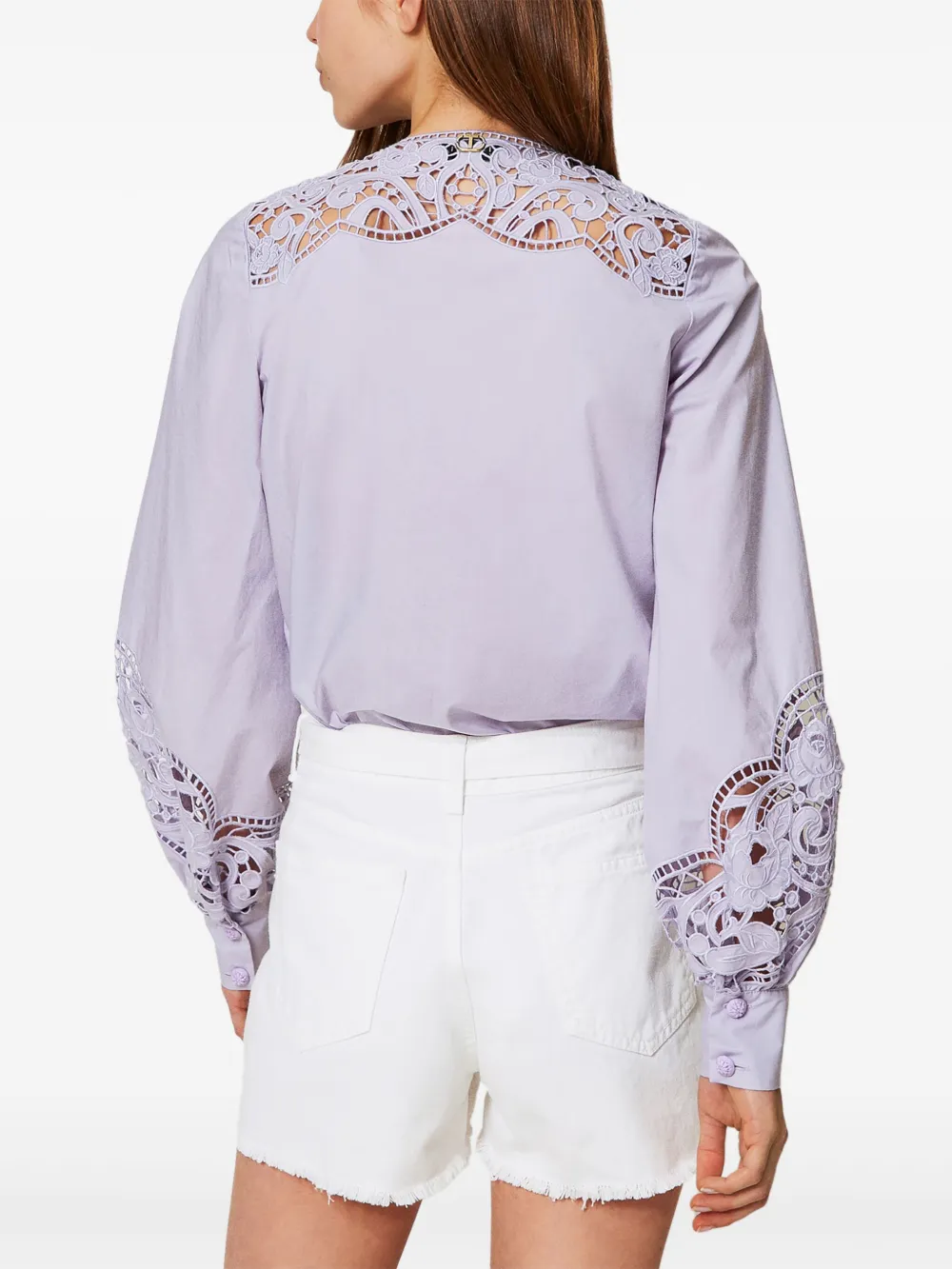 TWINSET Blouse met broderie anglaise Paars