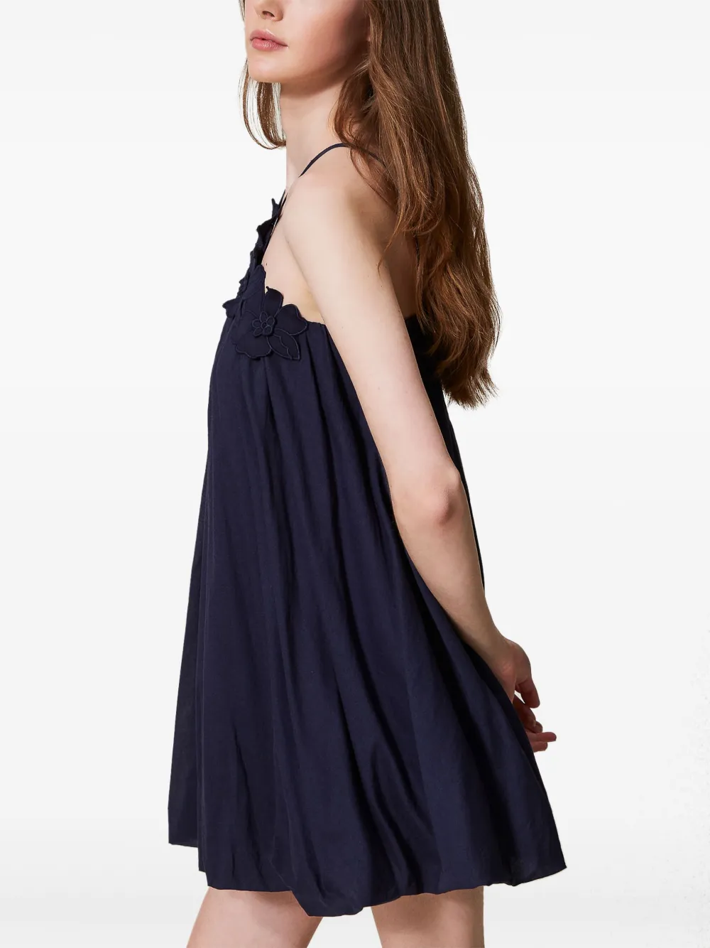 TWINSET Jurk met bloemenpatch Blauw