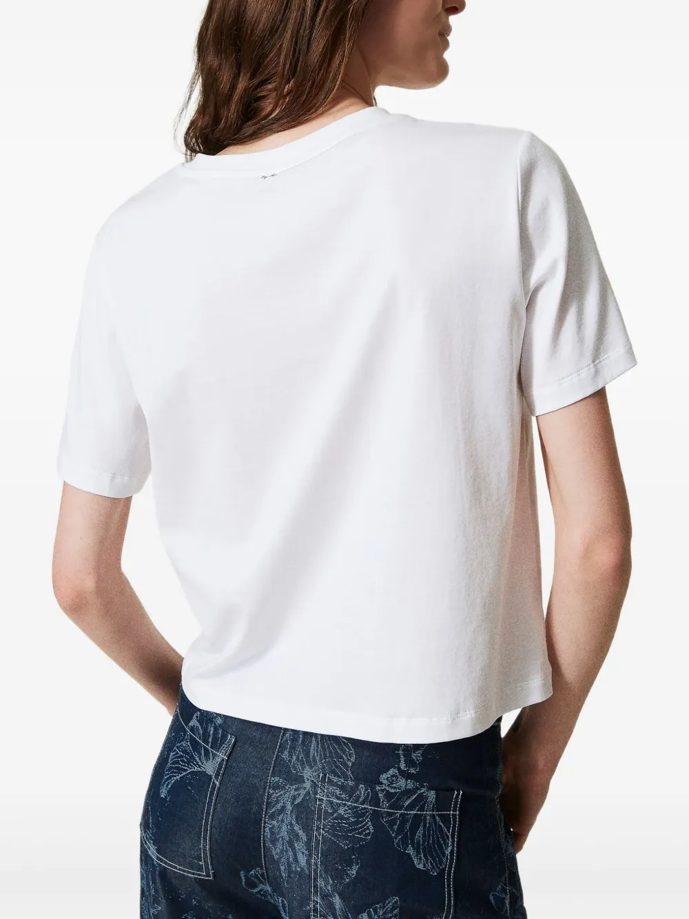 TWINSET T-shirt met grafische bloemenprint Wit