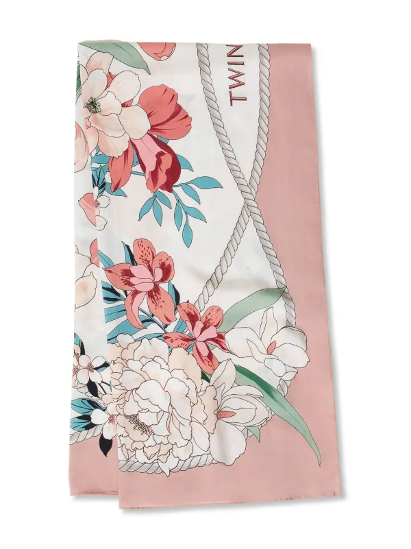 TWINSET floral-print Scarf White FARFETCH IN