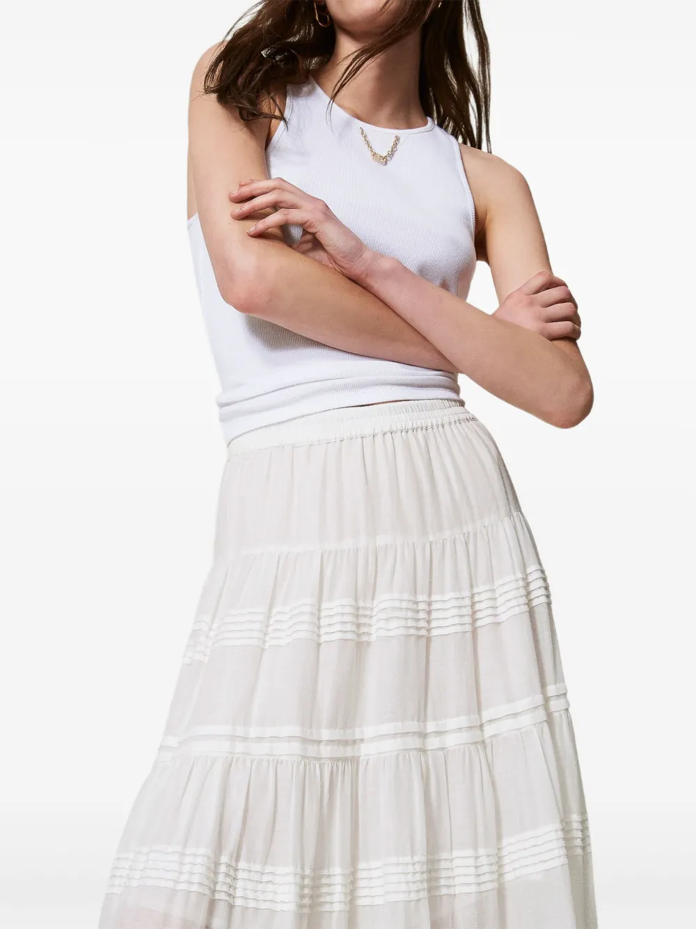 TWINSET Gelaagde maxi-rok Wit