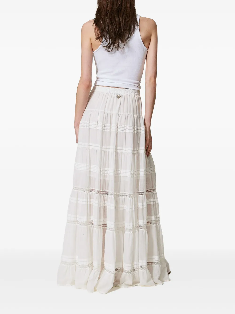 TWINSET Gelaagde maxi-rok Wit