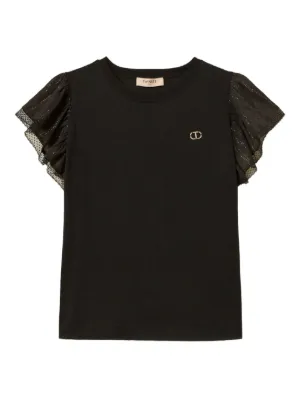 TWIN-SET - 新品ツインセット 袖レース　Tシャツ　グリーン  #XS　TWIN-SET 新品ツインセット 袖レース Tシャツ グリーン #XS TWIN-SET