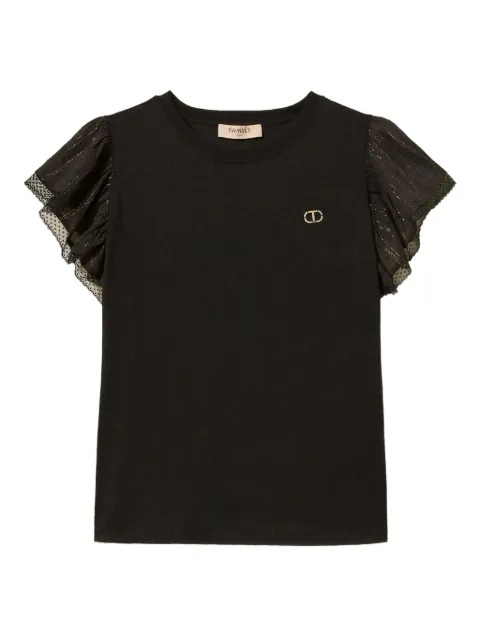 TWINSET playera con volantes en las mangas