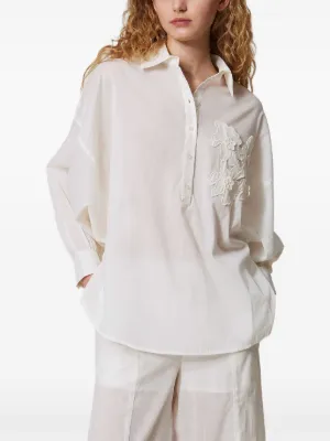 Forte Forte floral-appliqué Shirt | White | FARFETCH