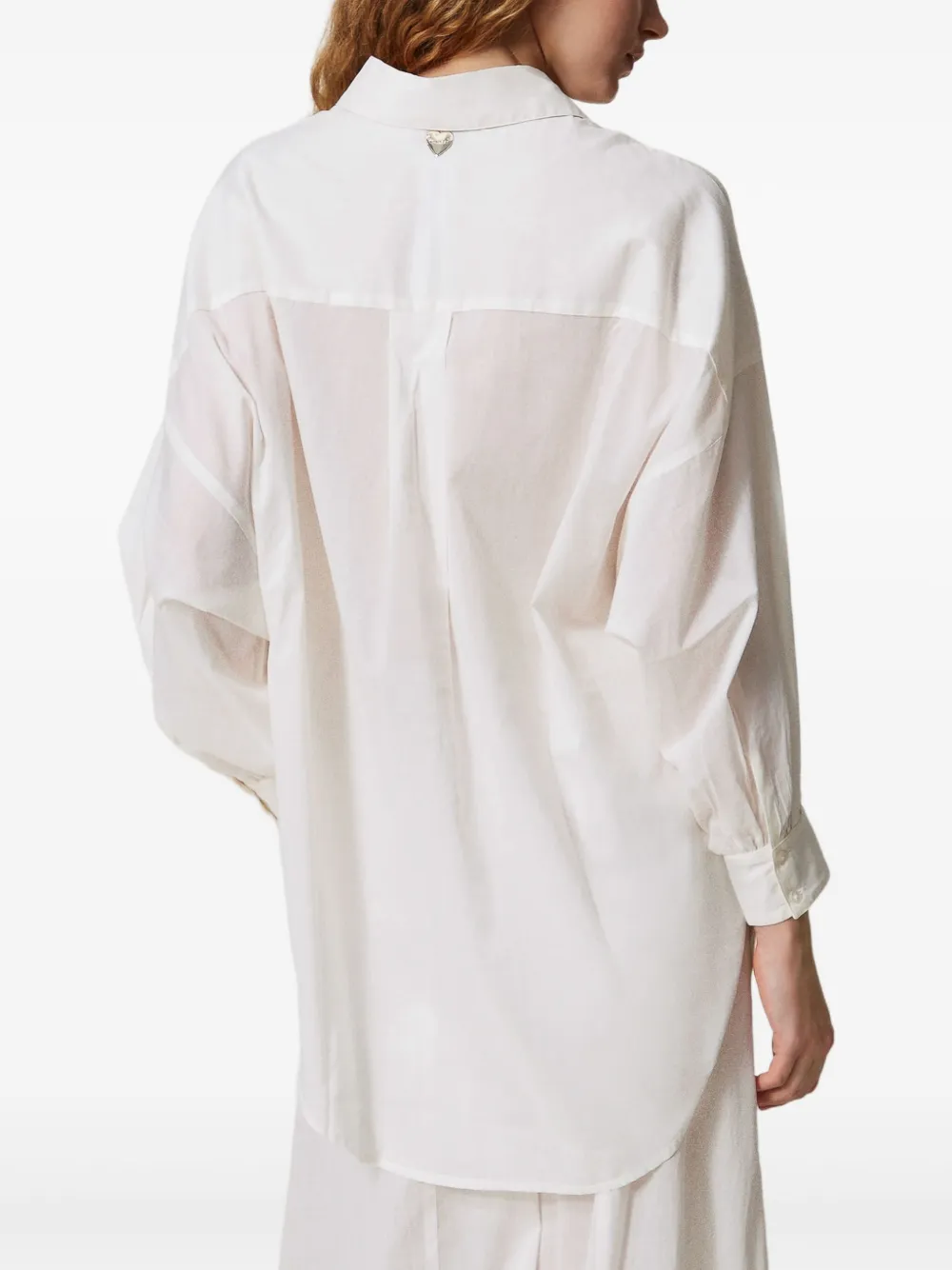 Shop Twinset Floral-appliqué Shirt In White