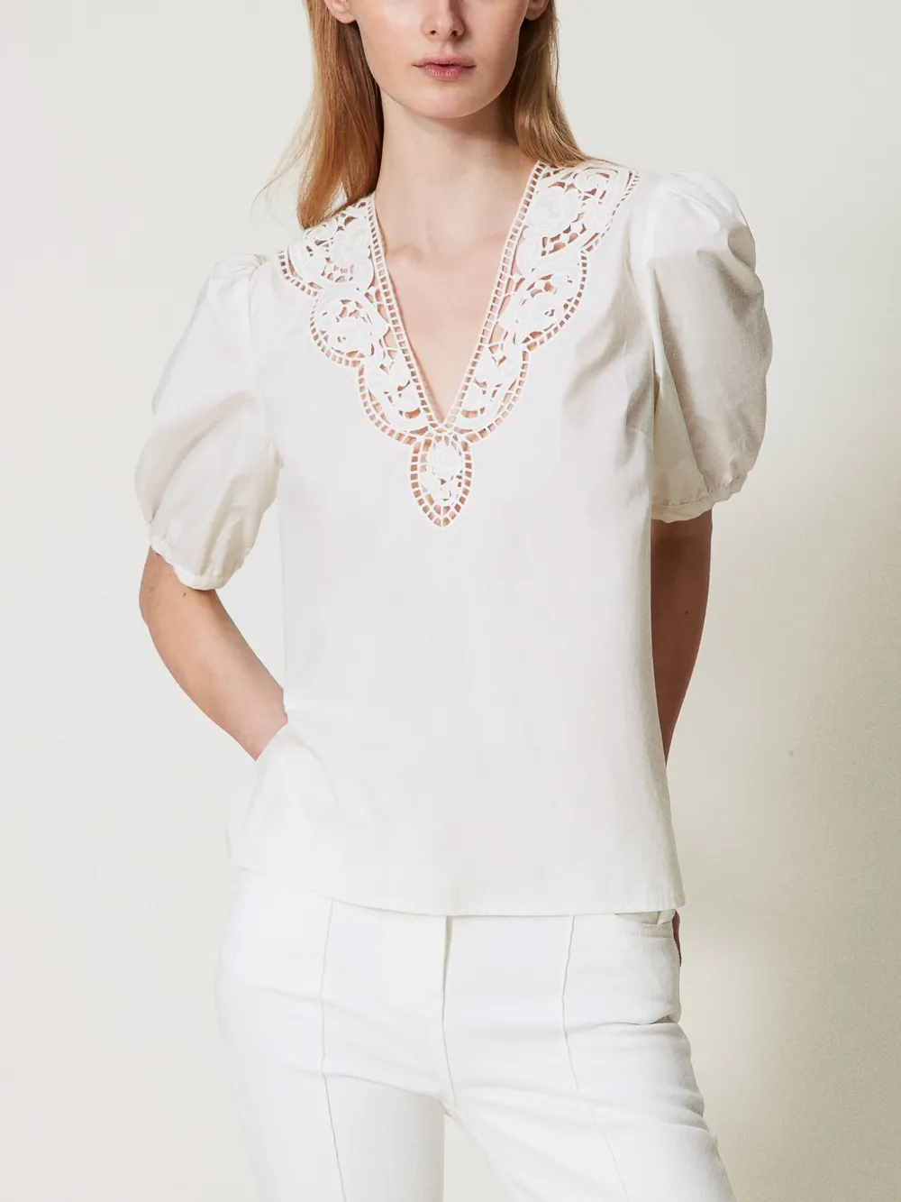 TWINSET Broderie anglaise shirt Wit