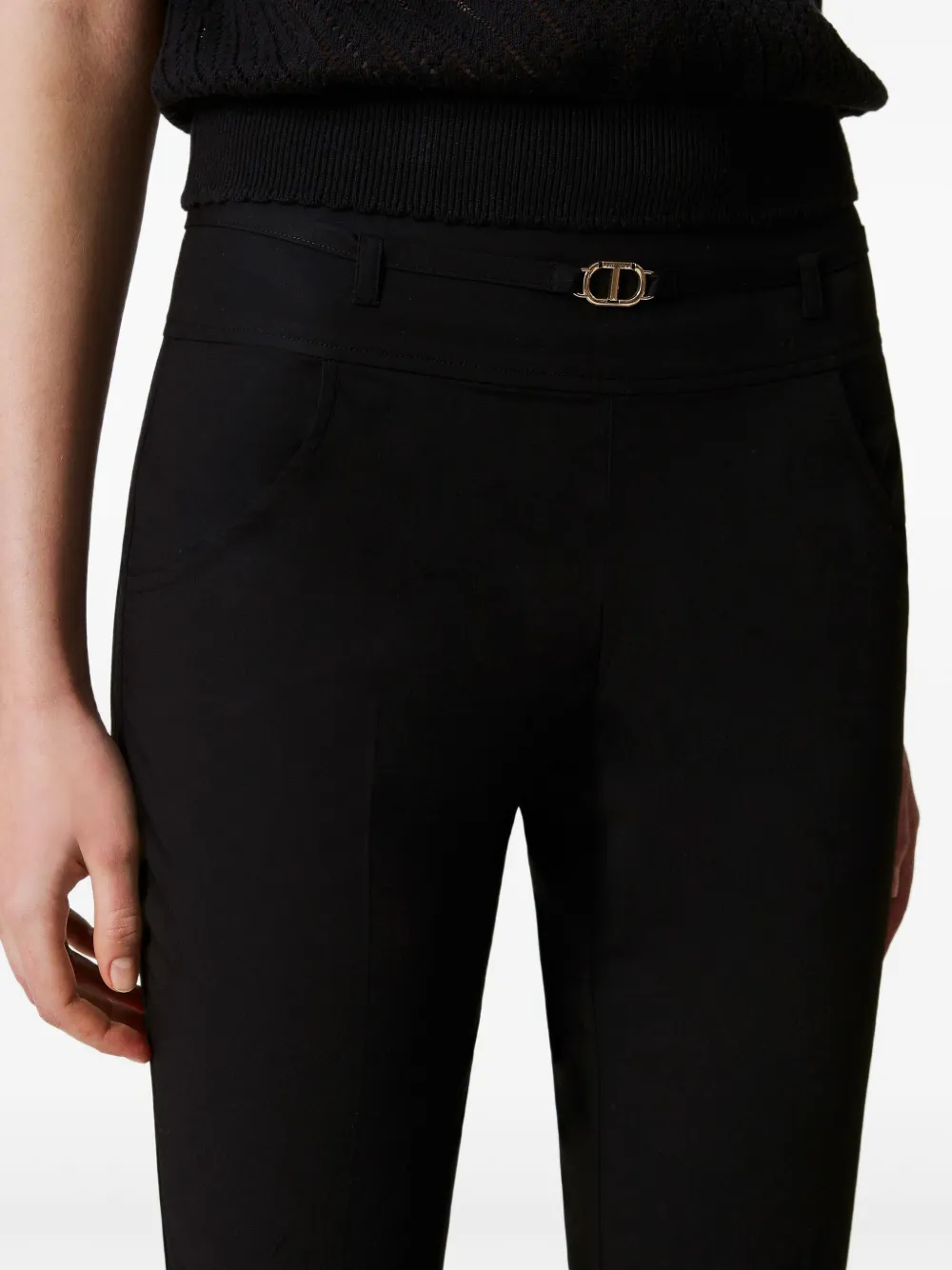 TWINSET Broek van stretch-katoen Zwart