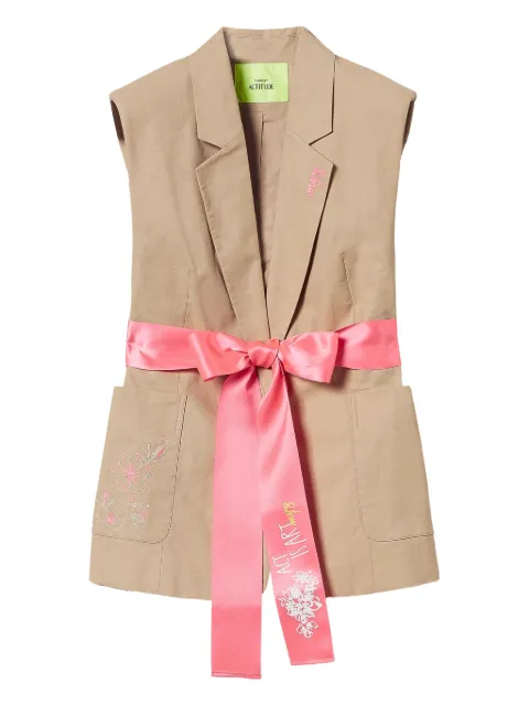 TWINSET blazer con cinturón sin mangas