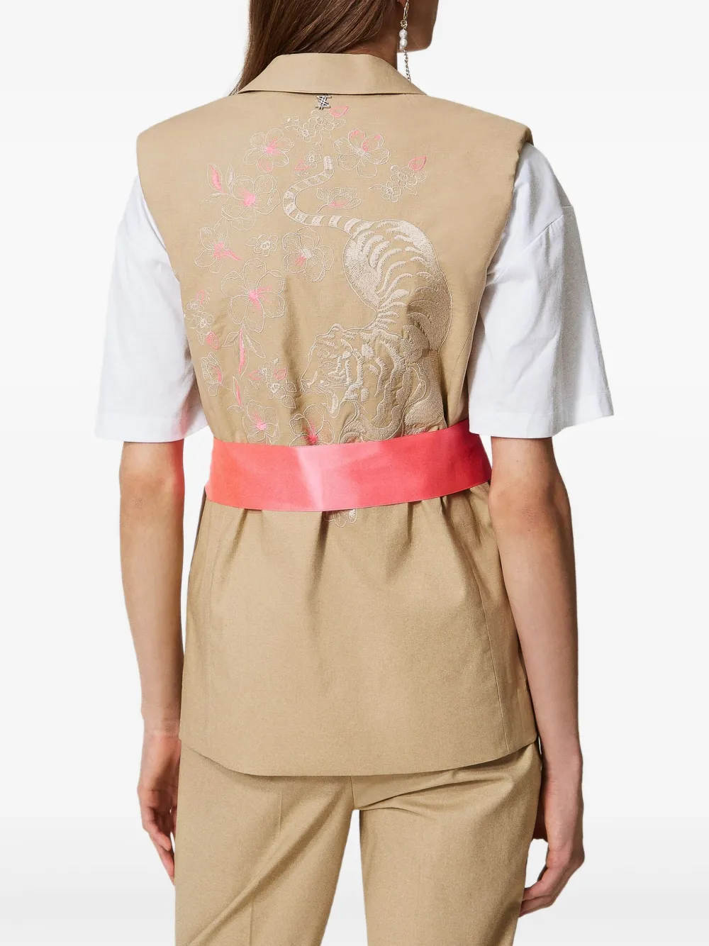 TWINSET Blazer met ceintuur Beige