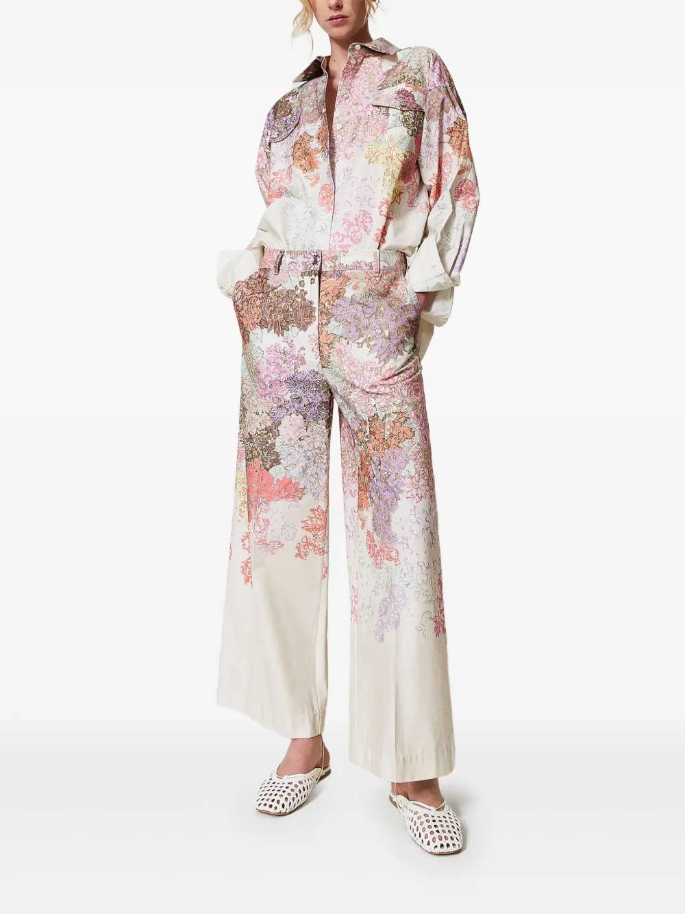 TWINSET floral-print trousers - Wit