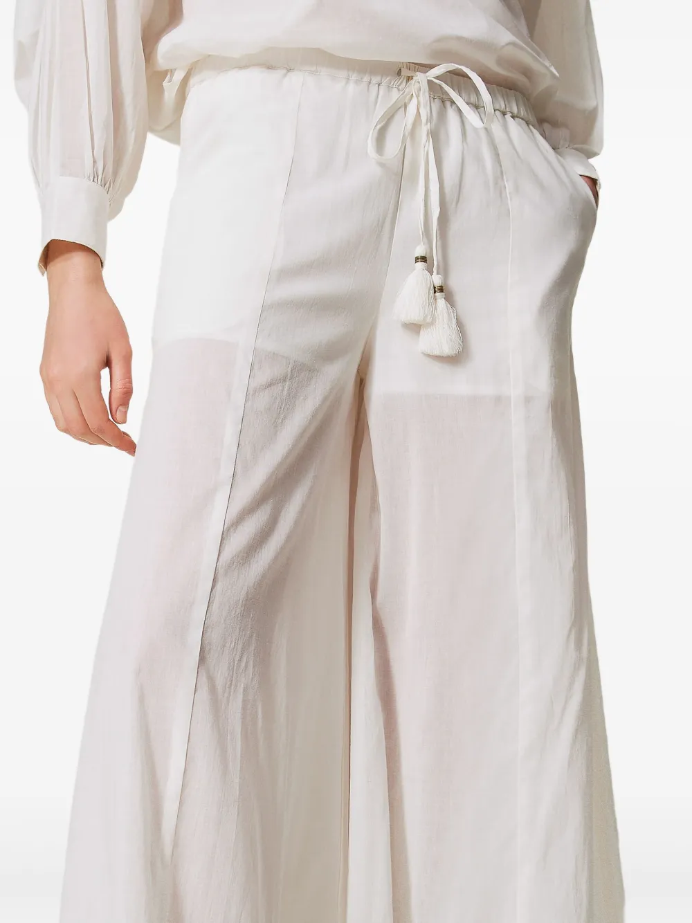 TWINSET Broek met wijde pijpen Wit