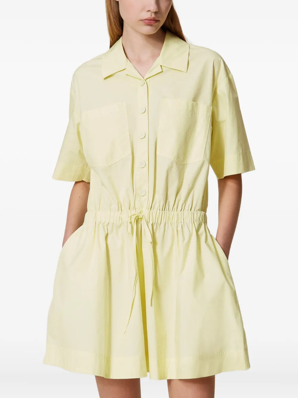 TWINSET Katoenen mini-blousejurk Geel