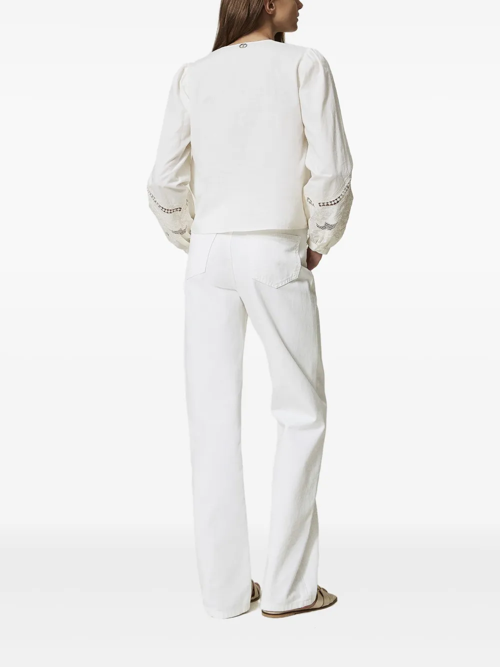 TWINSET Jeans met wijde pijpen Wit