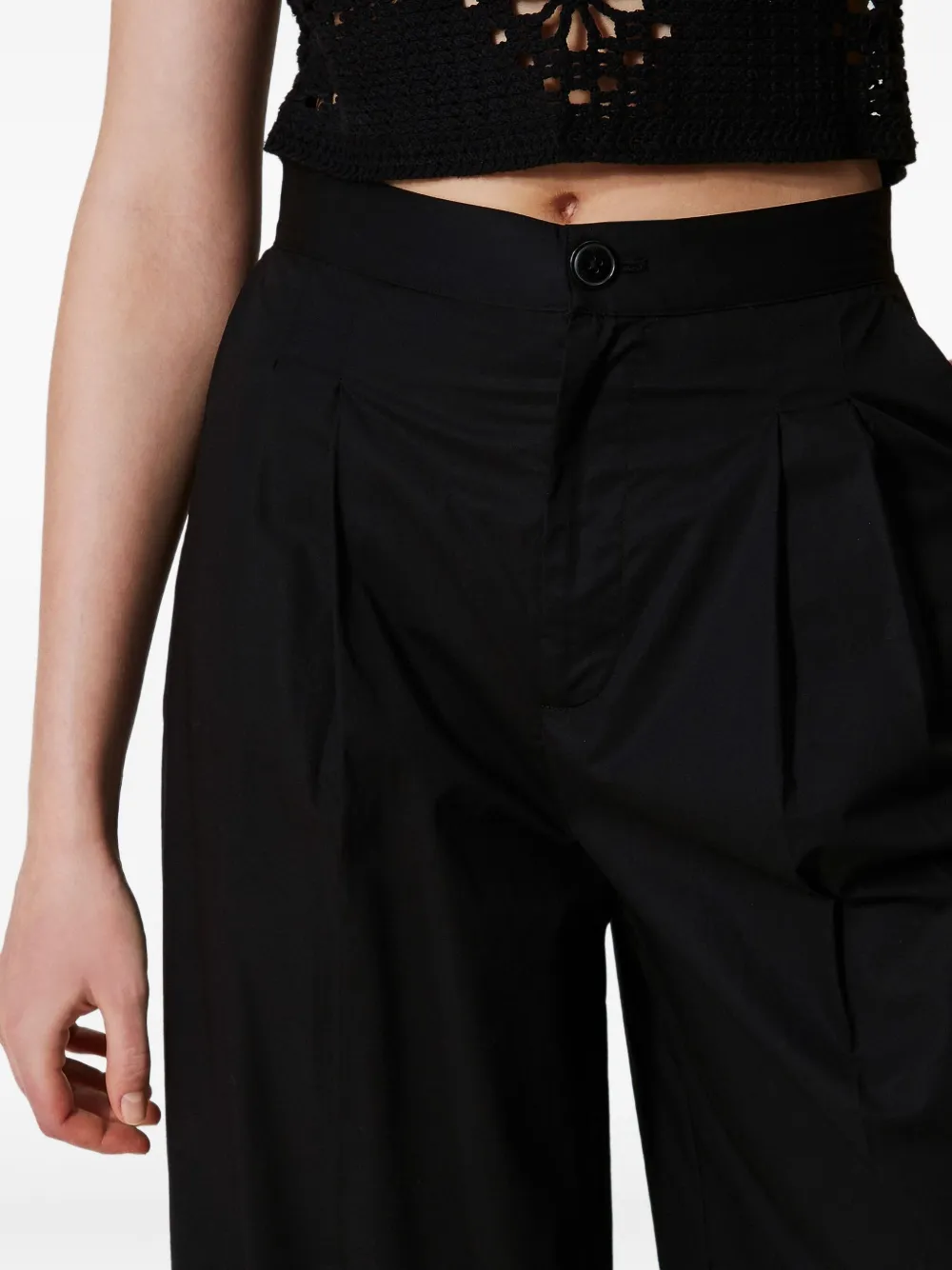 TWINSET Broek van stretch-katoen Zwart