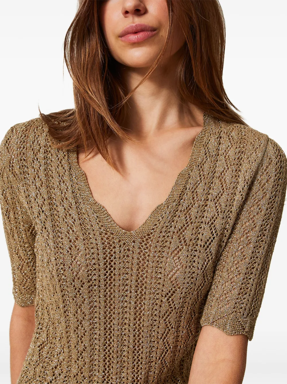 TWINSET Top met V-hals Beige