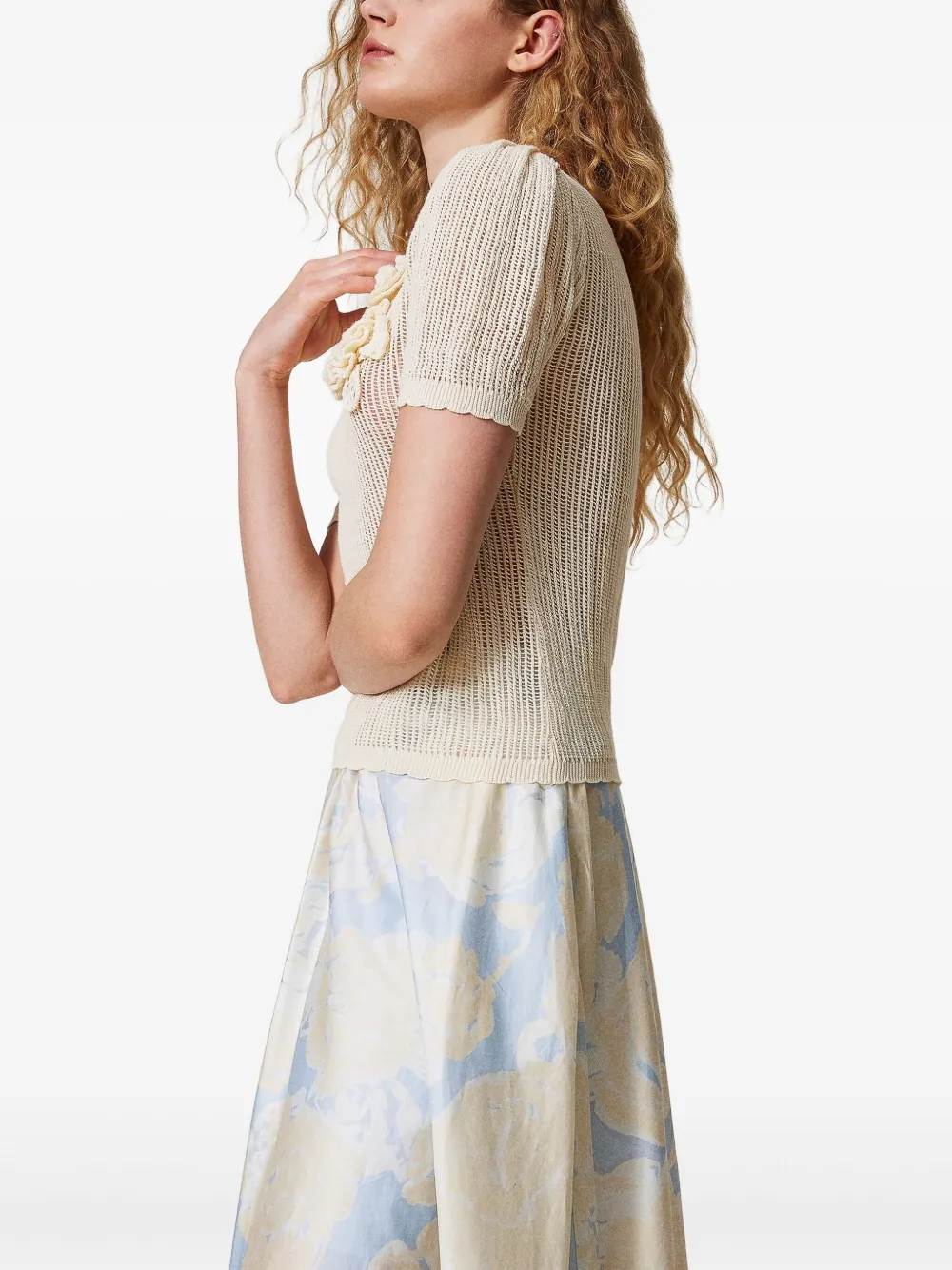 TWINSET Trui met bloemenpatch Wit