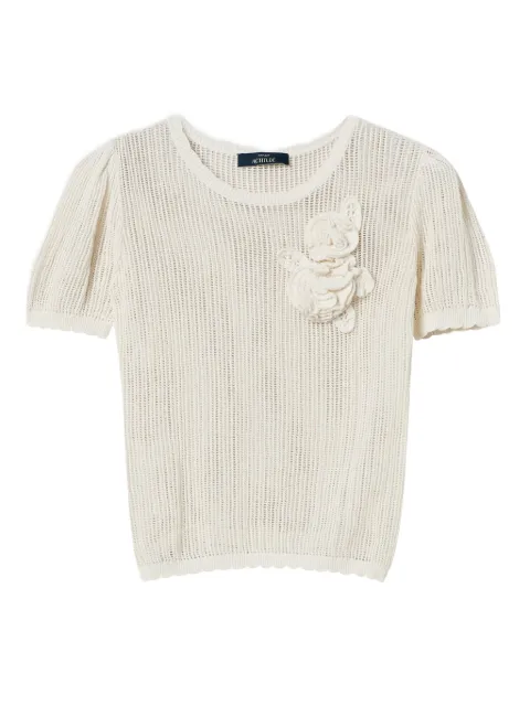 TWINSET floral appliqué sweater