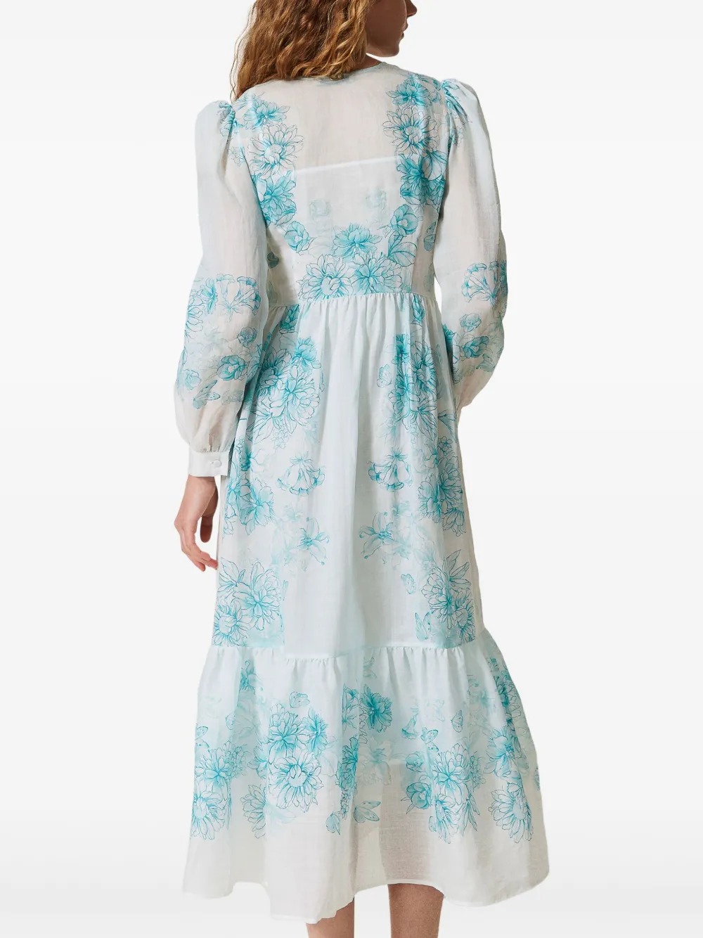 TWINSET Jurk met bloemenprint Wit