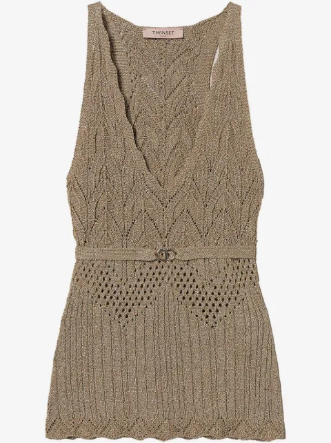TWINSET lurex-detail top 