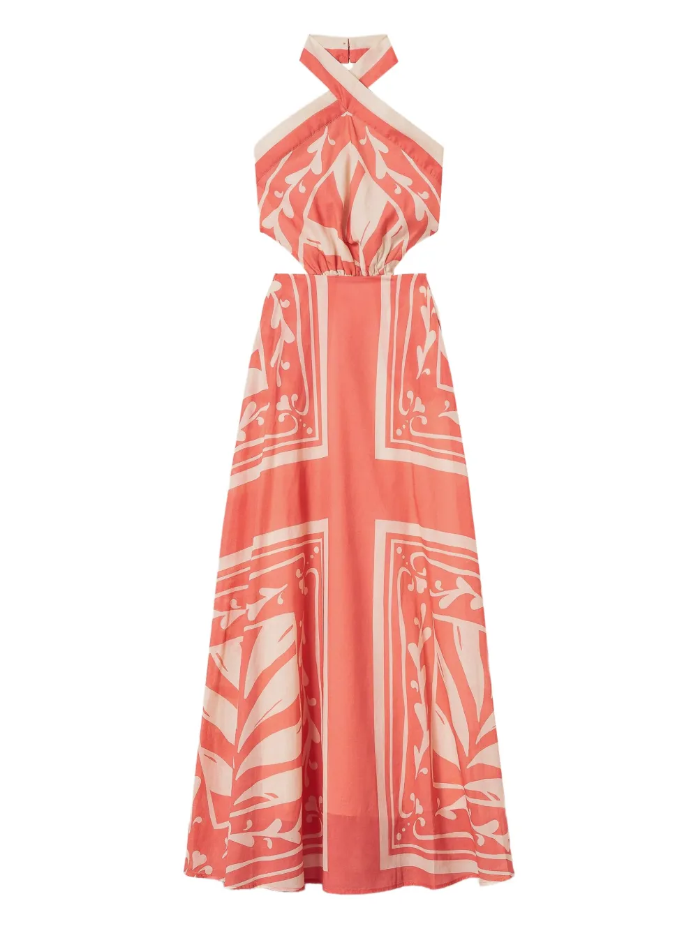 TWINSET printed halterneck maxi dress Oranje