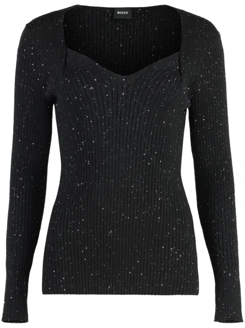 BOSS sequin-embellished jumper