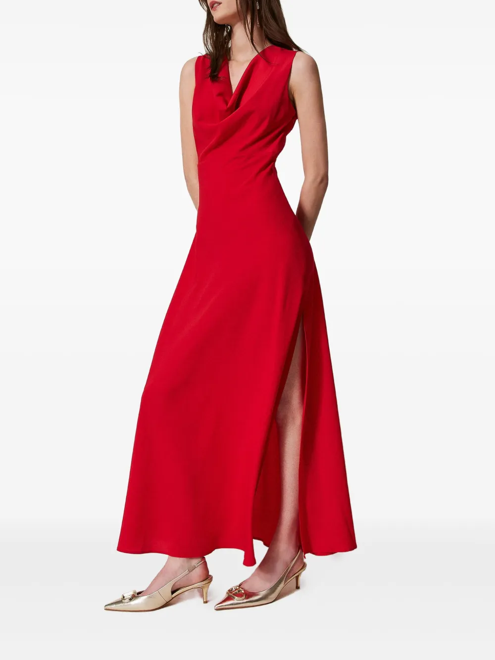 TWINSET cowl-neck dress - Rood