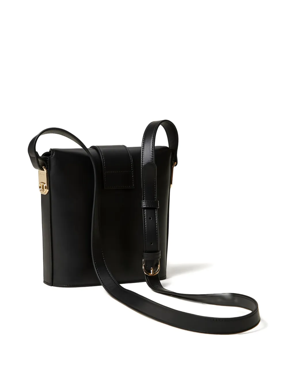 Twinset Flap-lock Bucket Bag In Black