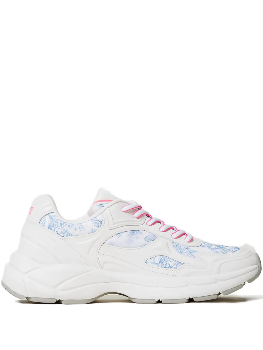 TWINSET toile-pattern lace-up sneakers Wit