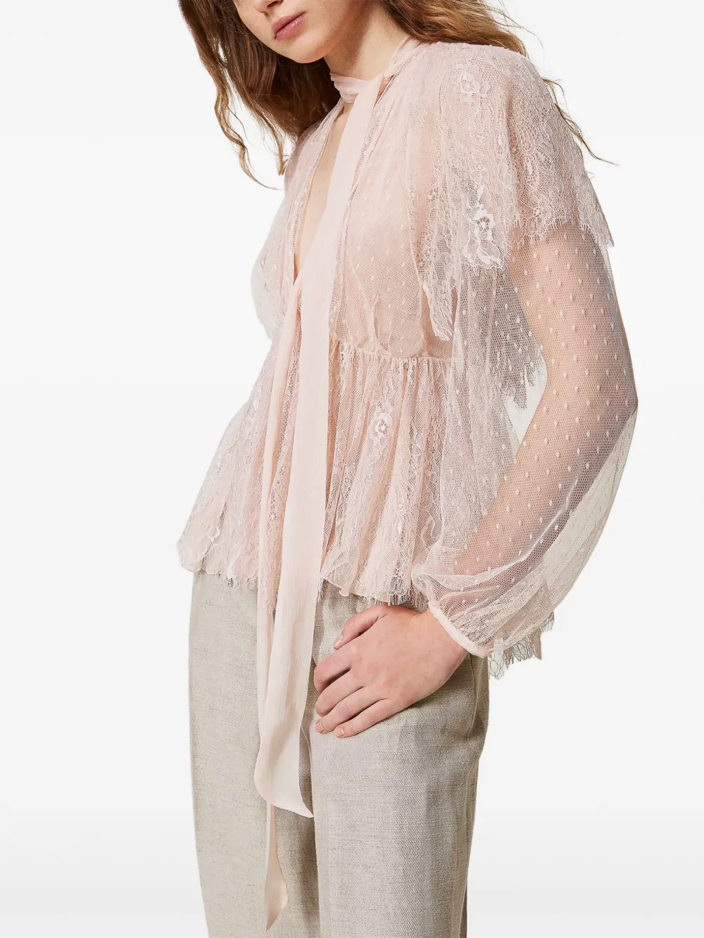 Twinset Woven Blouse In Pink