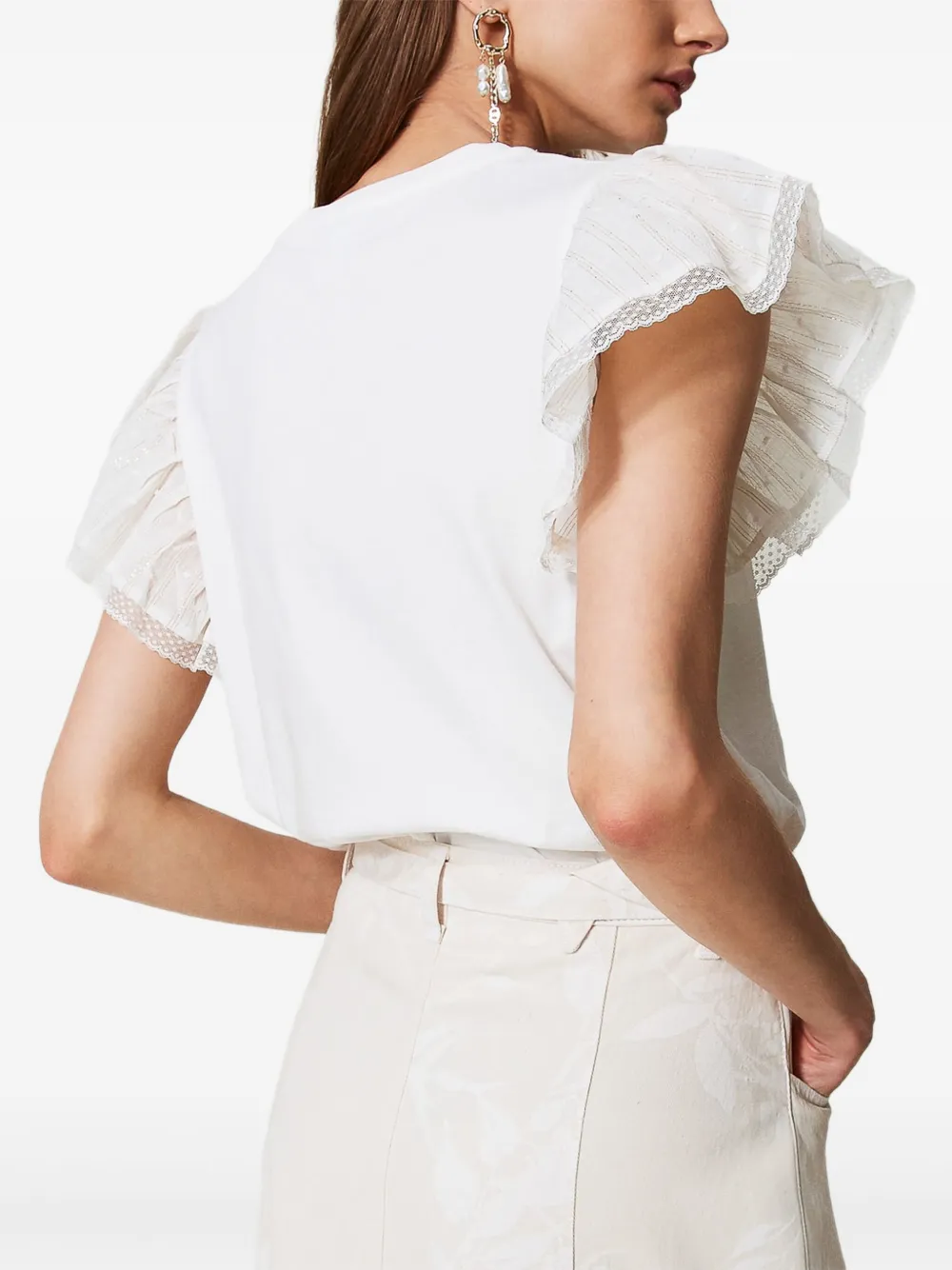 TWINSET T-shirt met ruches Wit