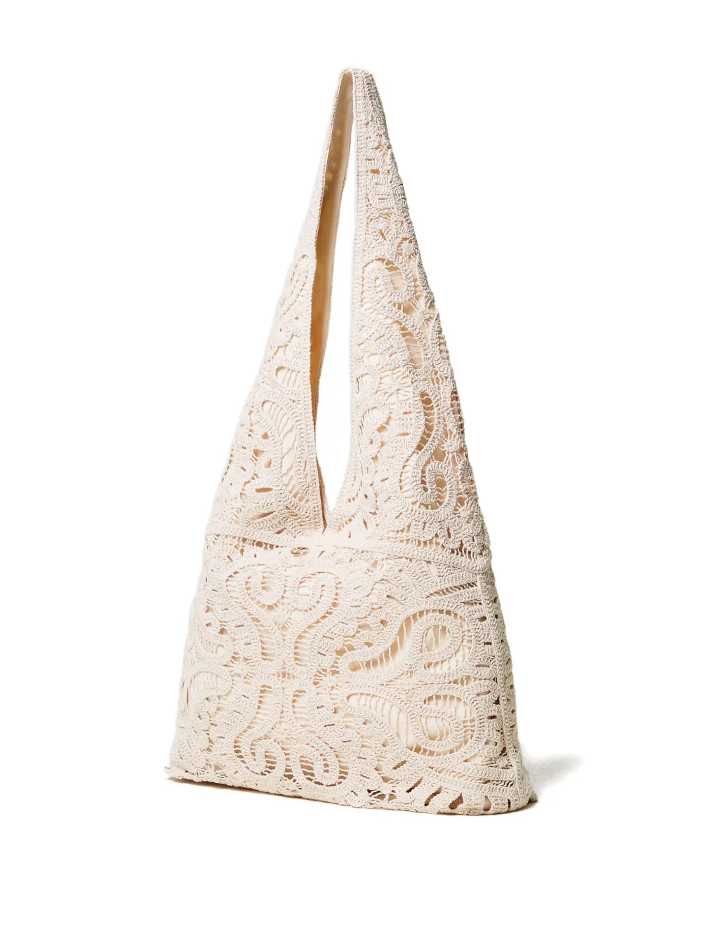 TWINSET Ventotene gehaakte schoudertas - Beige