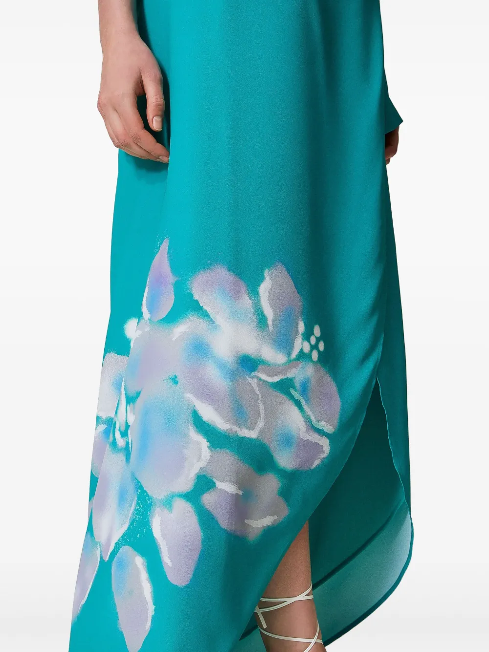 TWINSET Wikkelrok met bloemenprint Blauw