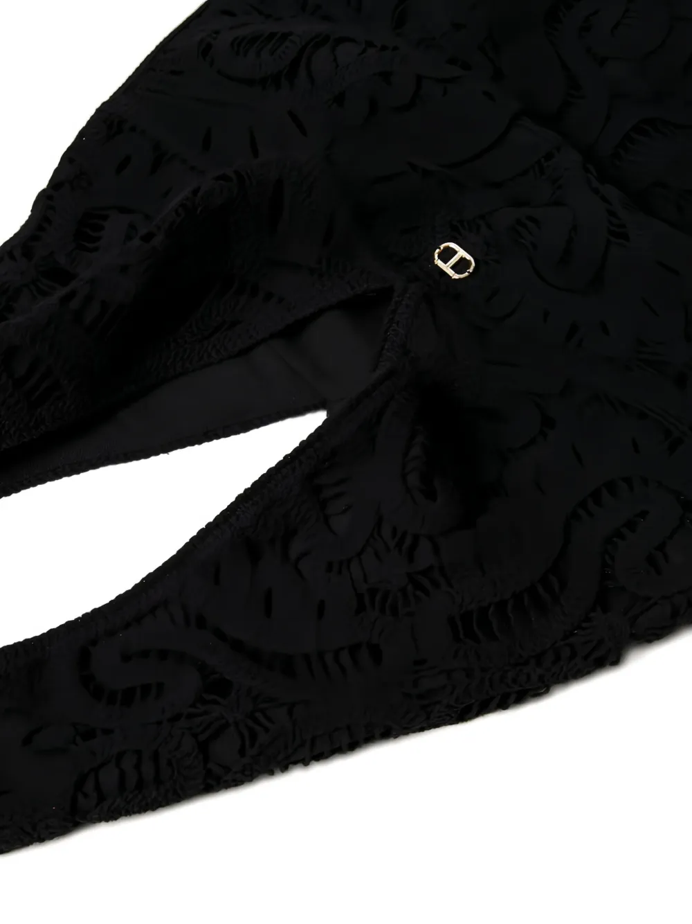 TWINSET Ventotene gehaakte schoudertas Zwart